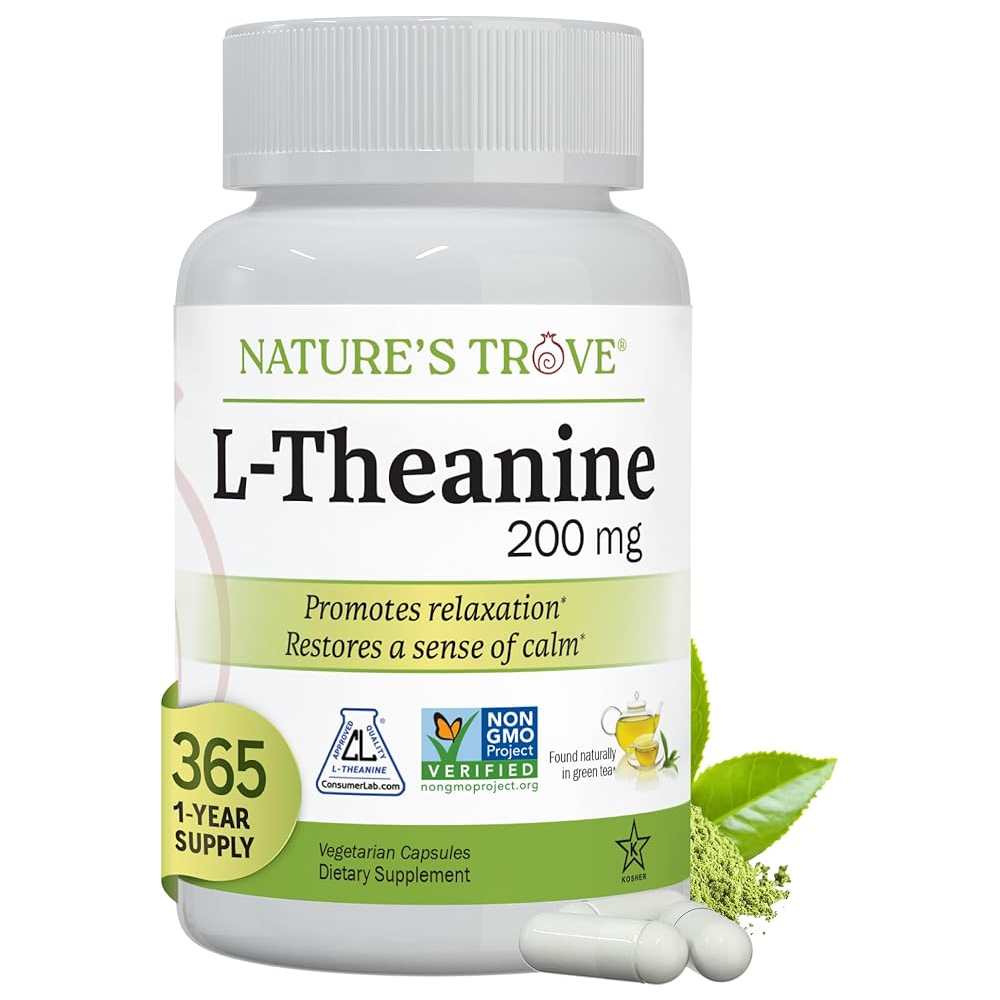 Nature's Trove L-Theanine 200mg 365 Caps