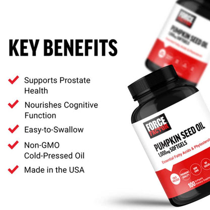 Force Factor Pumpkin Seed Oil – 100 Softgels