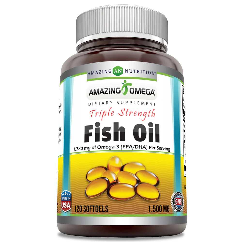 Amazing Omega Triple Strength Fish Oil 1500 Mg per Serving 120 Softgels