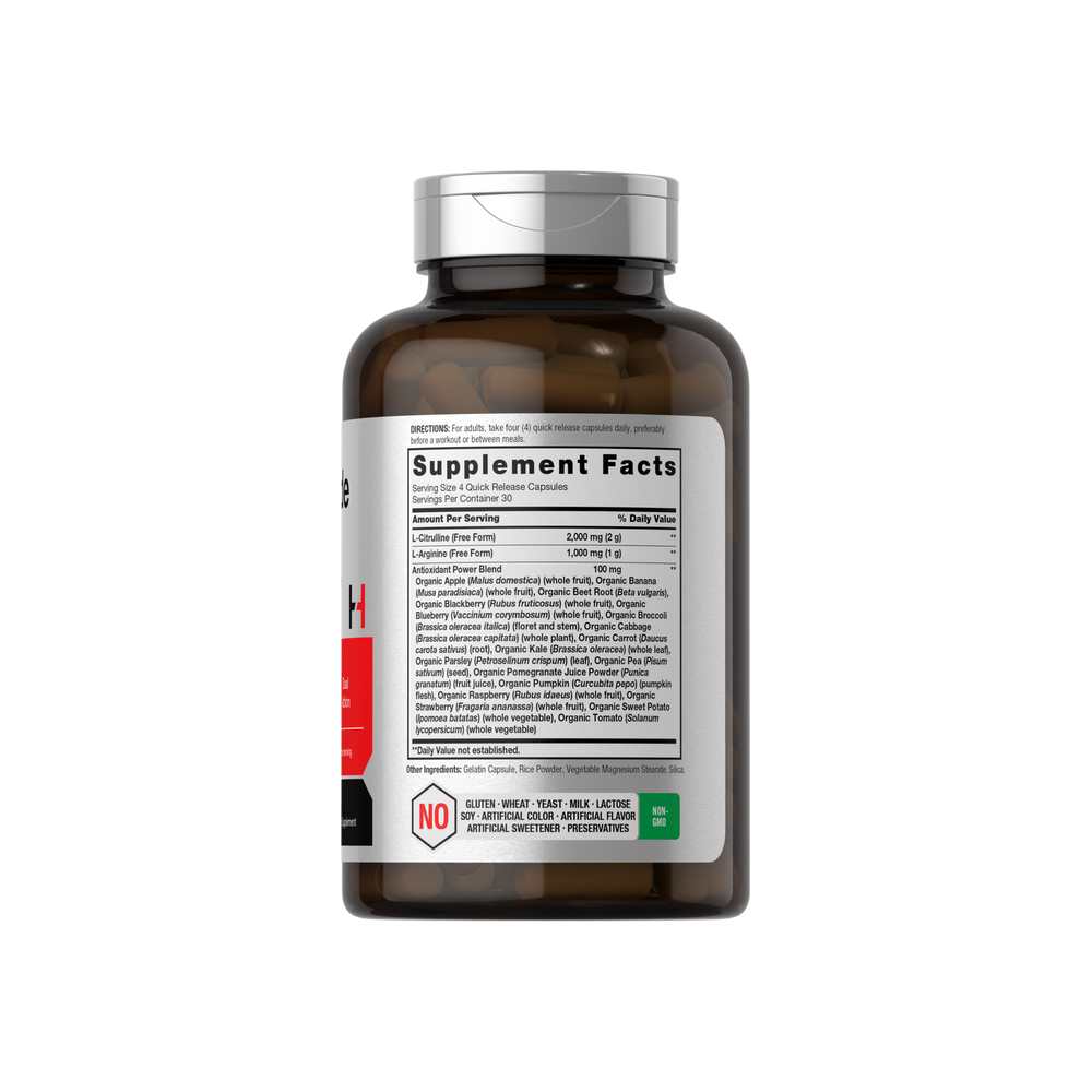 Horbäach Nitric Oxide Max 3000mg per Serving | 120 Capsules