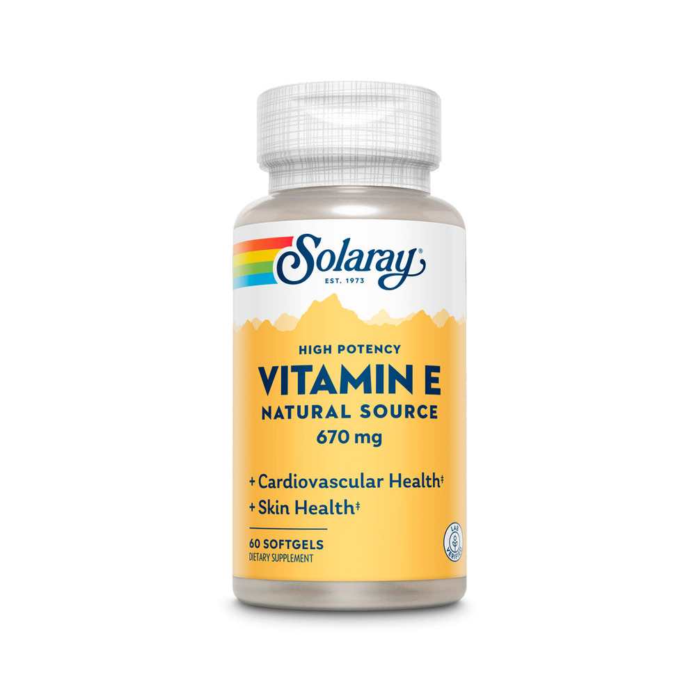Solaray Vitamin E, D-Alpha Tocopherol 670mg 60 Softgels