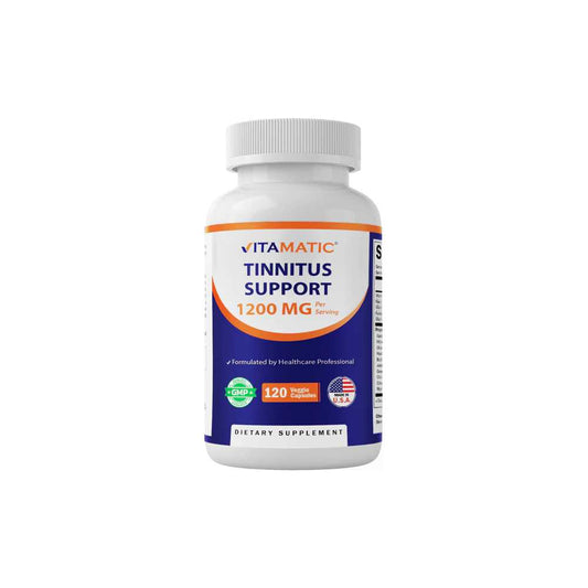 Vitamatic Tinnitus Relief Support - 120 Veggie Capsules - 1200 mg