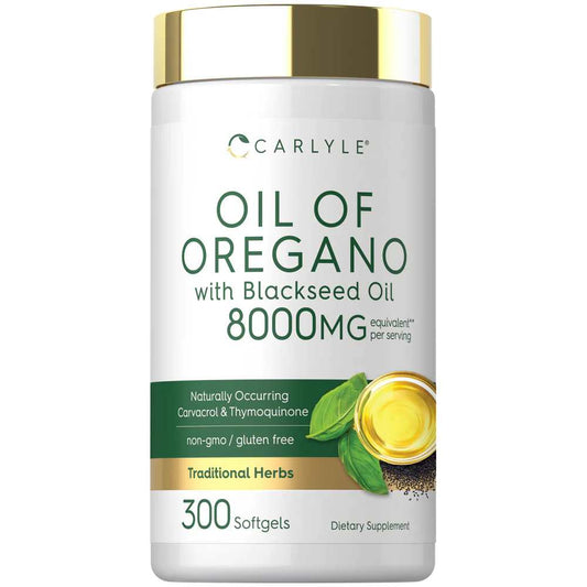 Carlyle Nutritionals Oil of Oregano with Black Seed Oil | 300 Softgels