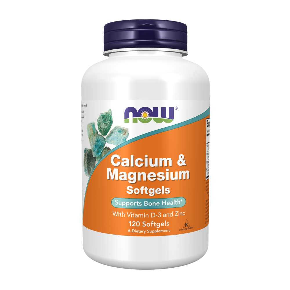 Now Foods Calcium & Magnesium Softgels – with Vitamin D3 & Zinc – Bone Health Support – 120 Softgels