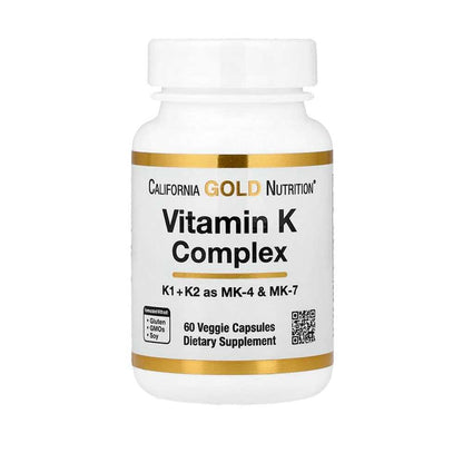 California Gold Nutrition Vitamin K Complex 60 Veggie Capsules