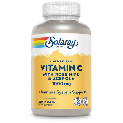 Solaray Vitamin C with Rose Hips & Acerola 1000mg 250 Tabs