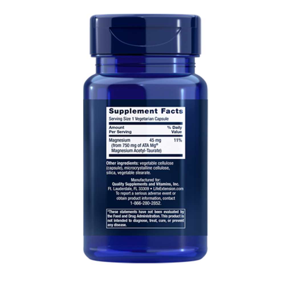 Life Extension Calm-Mag Magnesium Acetyl Taurinate – 30 Vegetarian Capsules