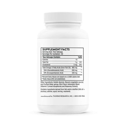 Thorne Advanced Dha – 60 Gelcaps of Concentrated Dha + Epa