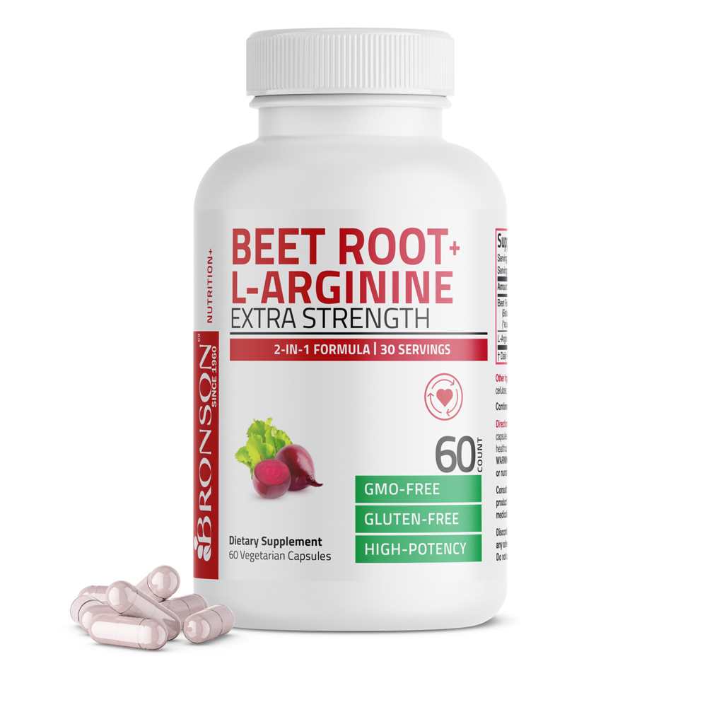Bronson Vitamins Beet Root + L-Arginine 60 Caps