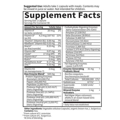 Garden of Life Raw Enzymes Women Digestive Health 90 Capsules