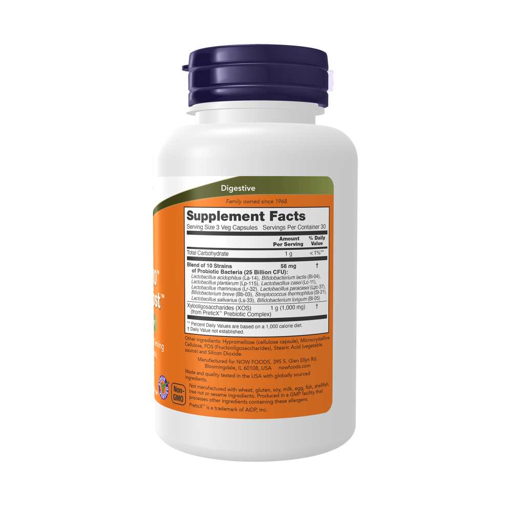 Now Foods Probiotic-10 & Bifido Boost – With PreticX XOS Prebiotic – 90 Capsules