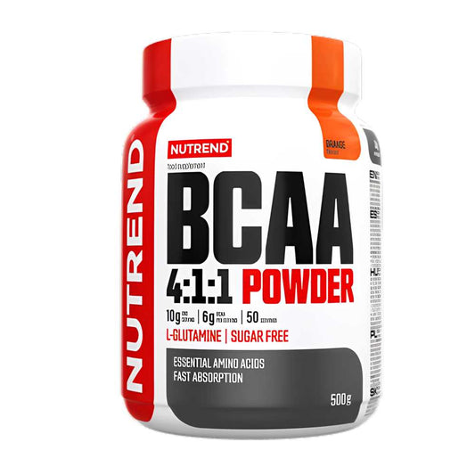 Nutrend Bcaa 4:1:1 Powder – Essential Amino Acids with L-Glutamine, Sugar-Free, 500g