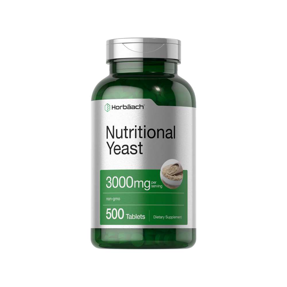 Horbäach Nutritional Yeast with Vitamin B-12 3000mg per Serving | 500 Tablets