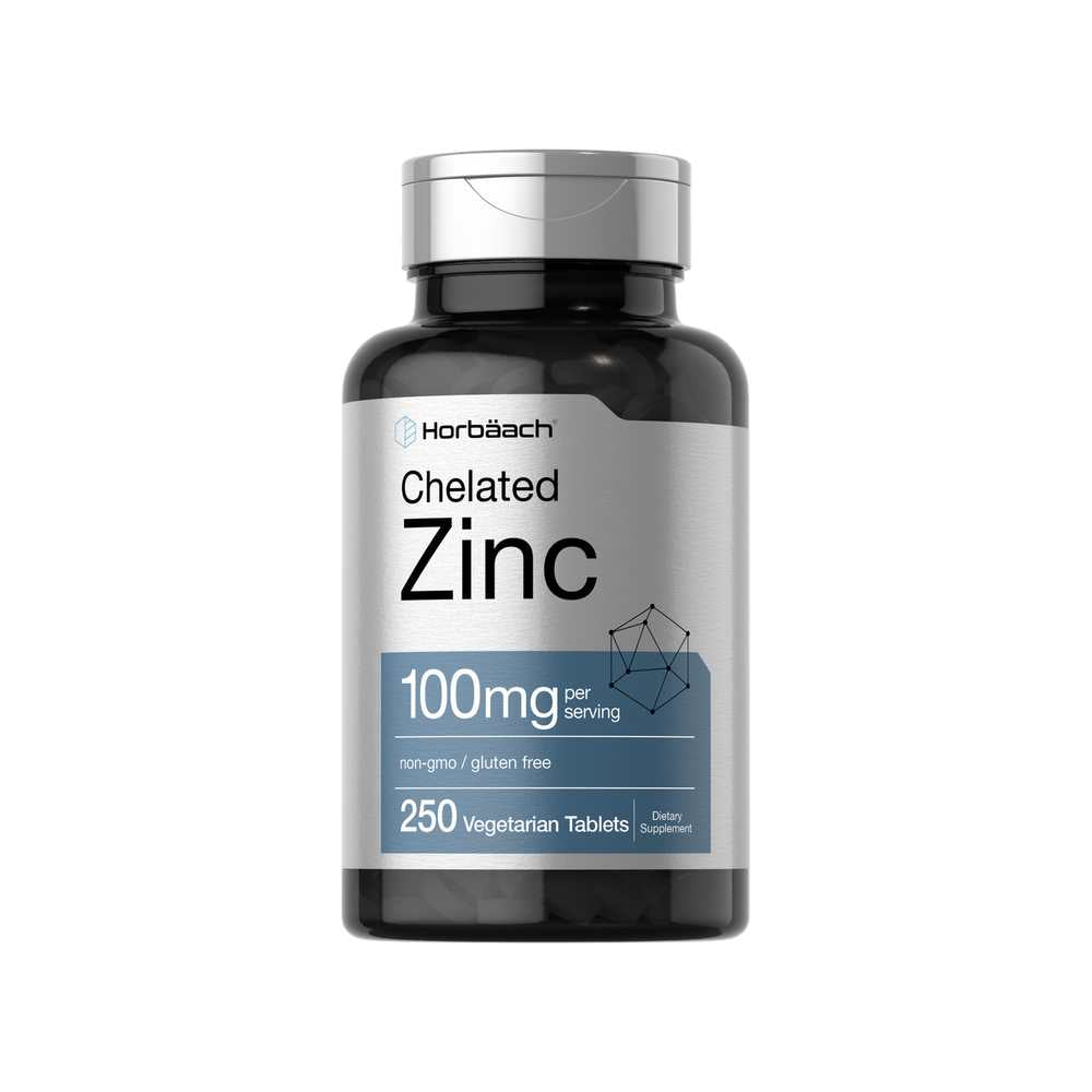 Horbäach Zinc Chelated 100mg per Serving | 250 Tablets