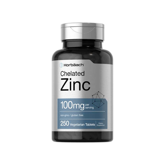 Horbäach Zinc Chelated 100mg per Serving | 250 Tablets