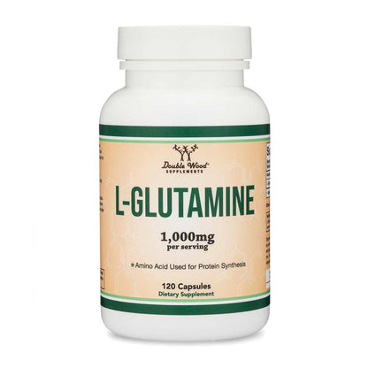 Double Wood L-Glutamine – 1000mg Muscle Recovery & Protein Support | 120 Capsules