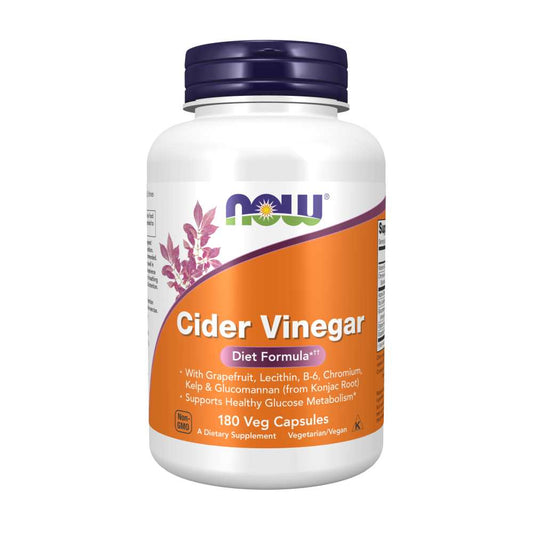 Now Foods Cider Vinegar Diet Formula – Glucose Metabolism Support with Grapefruit, B-6, Chromium & Glucomannan – 180 Veg Capsules
