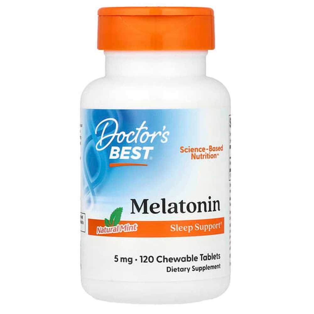 Doctor's Best Melatonin, Natural Mint, 5Mg, 120 Chewable Tablets