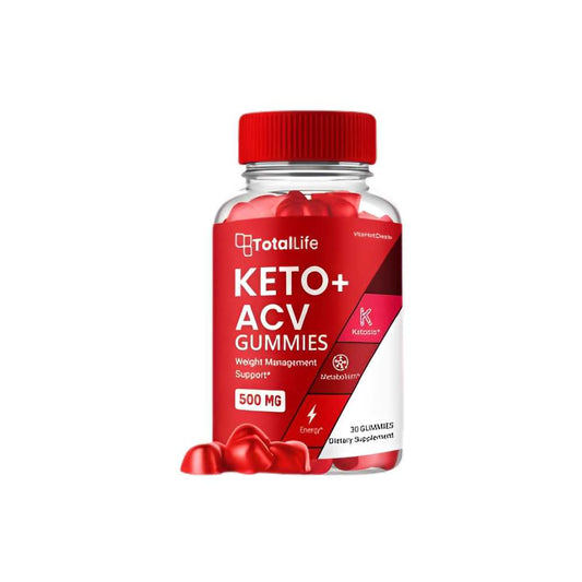 Total Life Keto+ Acv Gummies, Ketosis Support, Weight Management, 500mg, 30 Gummies, Dietary Supplement