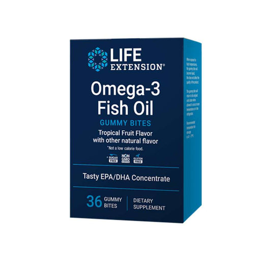 Life Extension Omega-3 Fish Oil Gummy Bites (tropical Fruit) Tropical Fruit Flavor 36 Gummies