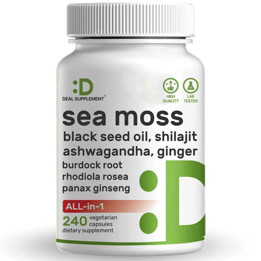 Deal Supplement Irish Sea Moss 7,000mg Per Serving, 240 Veggie Capsules