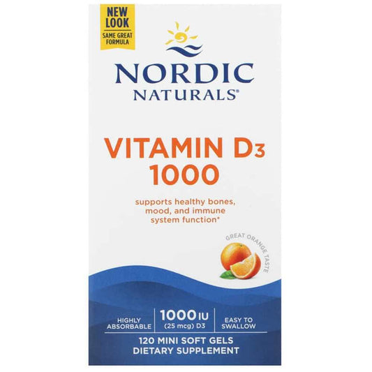 Nordic Naturals Vitamin D3 1000 Iu (25 Mcg) – Bone, Mood & Immune Support – 120 Mini Softgels