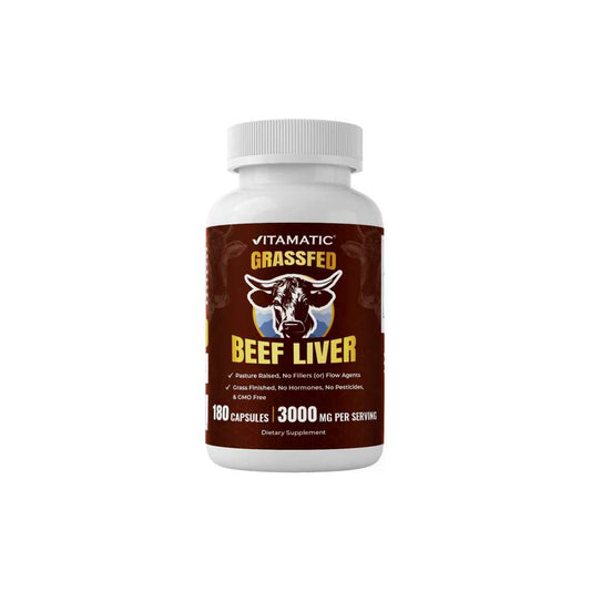 Vitamatic Grass Fed Beef Liver - 180 Capsules