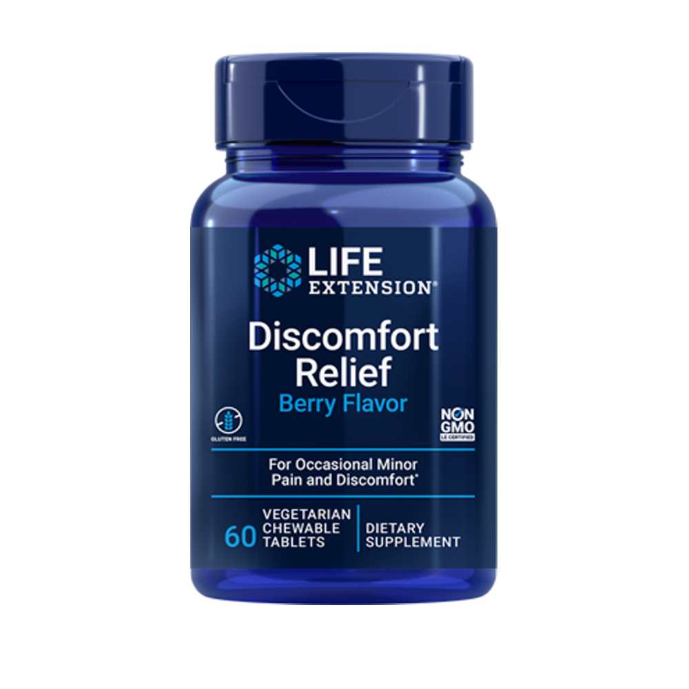 Life Extension Discomfort Relief (berry) – 60 Vegetarian Chewable Tablets