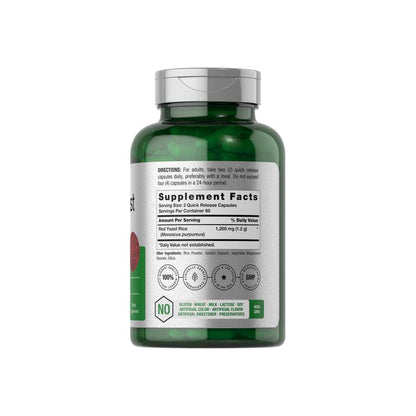 Horbäach Red Yeast Rice 1200mg per Serving | 120 Capsules