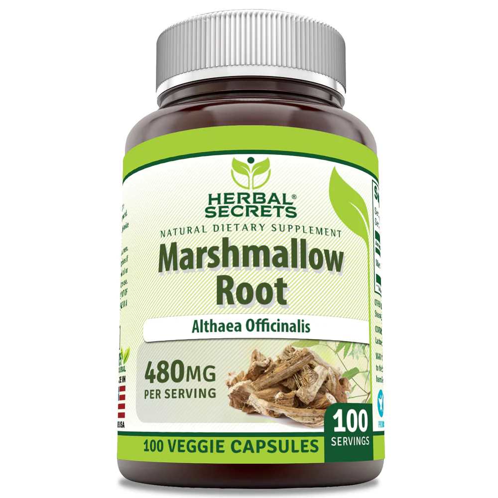 Herbal Secrets Marshmallow Root 480 Mg 100 Veggie Capsules