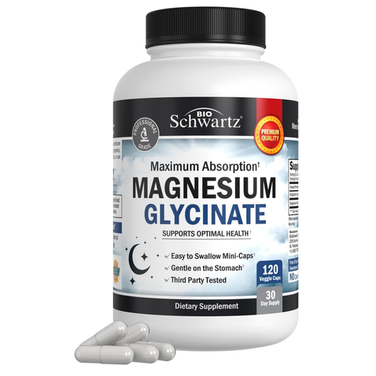 Magnesium Glycinate By Bio Schwartz (Vegan Safe with No Gluten, Soy or GMOs)