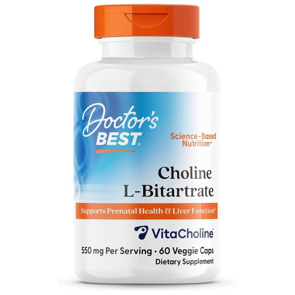 Doctor's Best Choline L-Bitartrate, 550 Mg per Serving, 60 Veggie Caps