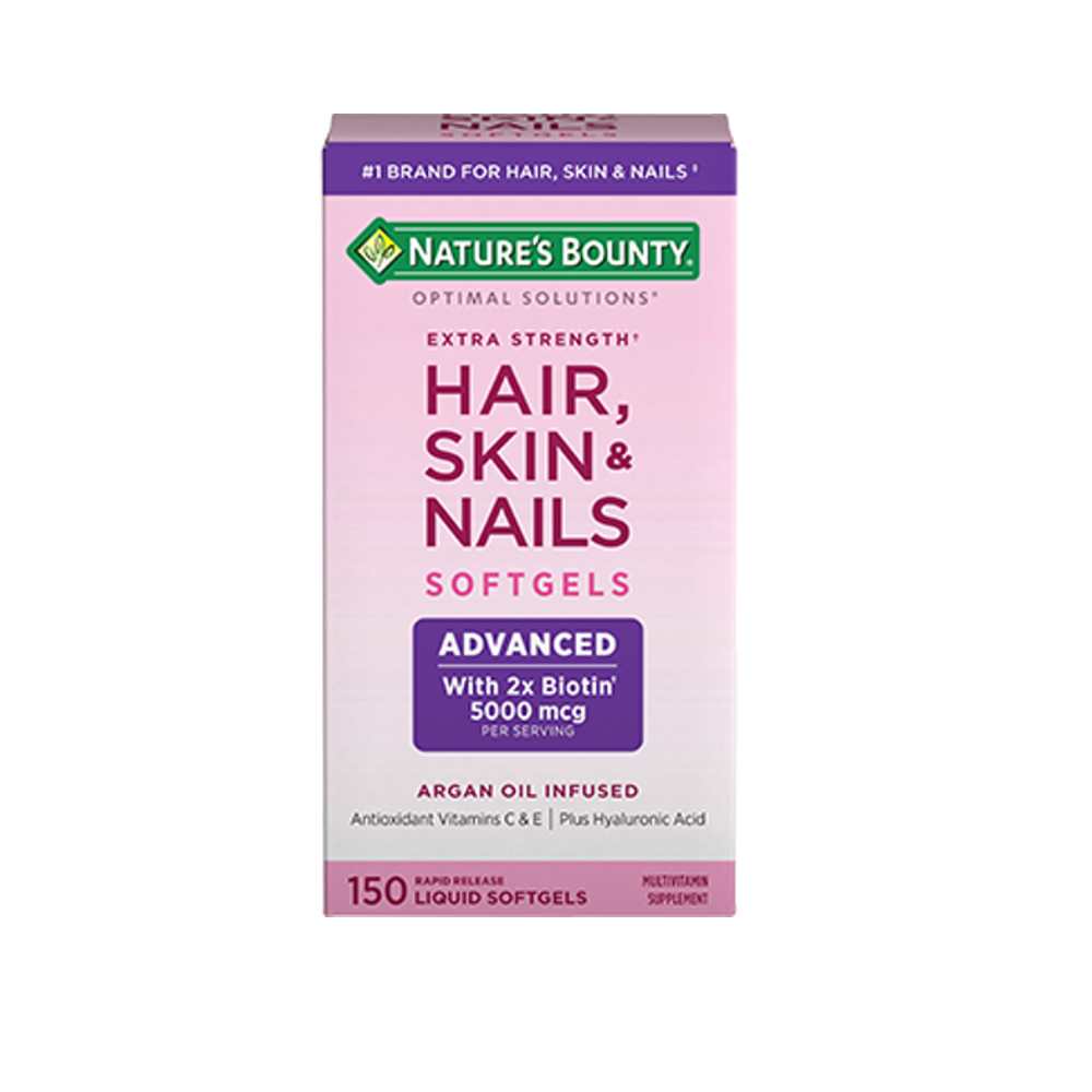 Nature's Bounty Extra Strength Hair, Skin & Nails 5,000 Mcg of Biotin, 150 Softgels