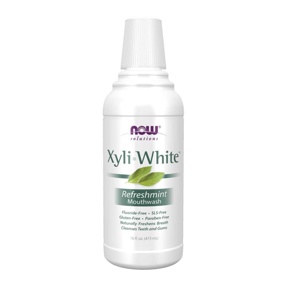 Now Foods Xyli White™ Refreshmint Mouthwash – Alcohol-Free with Xylitol & Peppermint Oil – Natural Oral Rinse – 473 M L