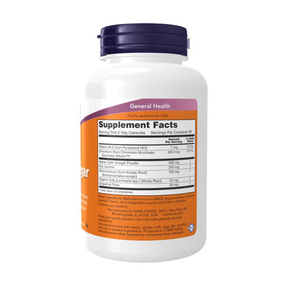 Now Foods Cider Vinegar Diet Formula – Glucose Metabolism Support with Grapefruit, B-6, Chromium & Glucomannan – 180 Veg Capsules
