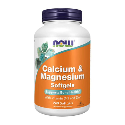 Now Foods Calcium & Magnesium Softgels – with Vitamin D3 & Zinc – Bone Health Support – 120 Softgels