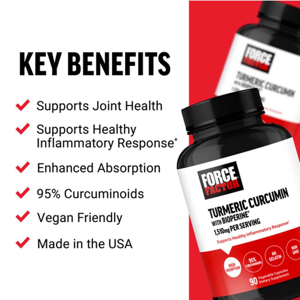 Force Factor Turmeric Curcumin – 90 Capsules