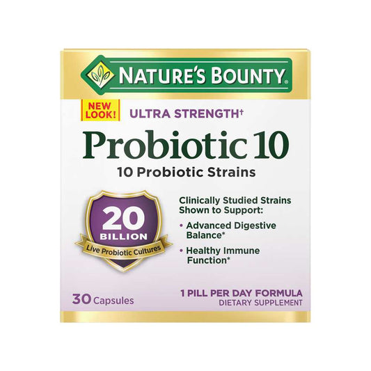 Nature's Bounty Probiotic 10 20 Billion Live Probiotic Cultures , 30 Capsules