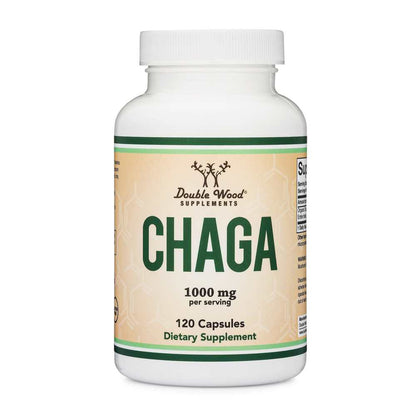 Double Wood Supplements – Chaga Mushroom 1000mg | Natural Immune Support | 120 Ct