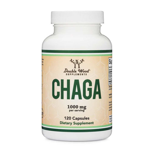 Double Wood Supplements – Chaga Mushroom 1000mg | Natural Immune Support | 120 Ct