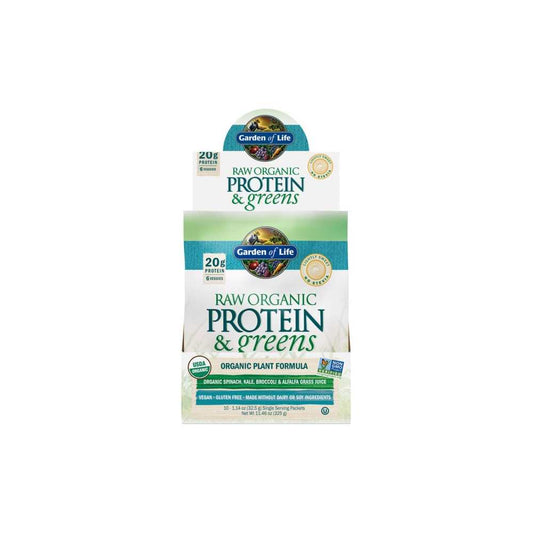 Garden of Life Raw Protein & Greens Lightly Sweet 10 Packets 1.14oz (33g) Powder
