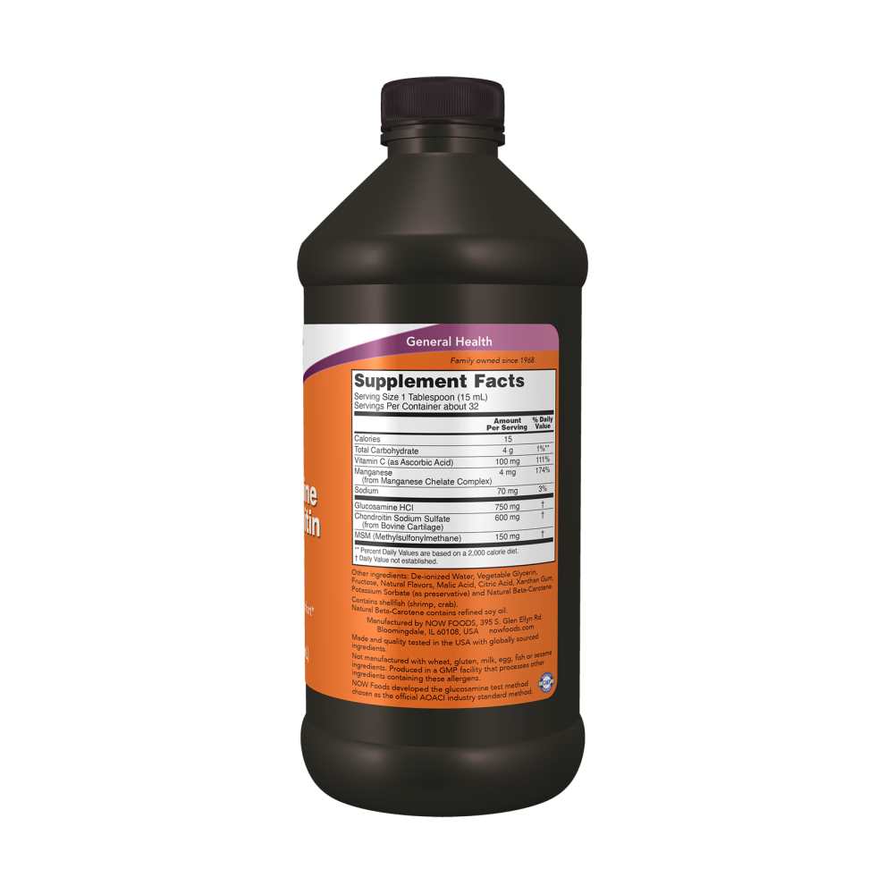 Now Foods Liquid Glucosamine & Chondroitin with Msm – Joint Health – 16 Fl Oz