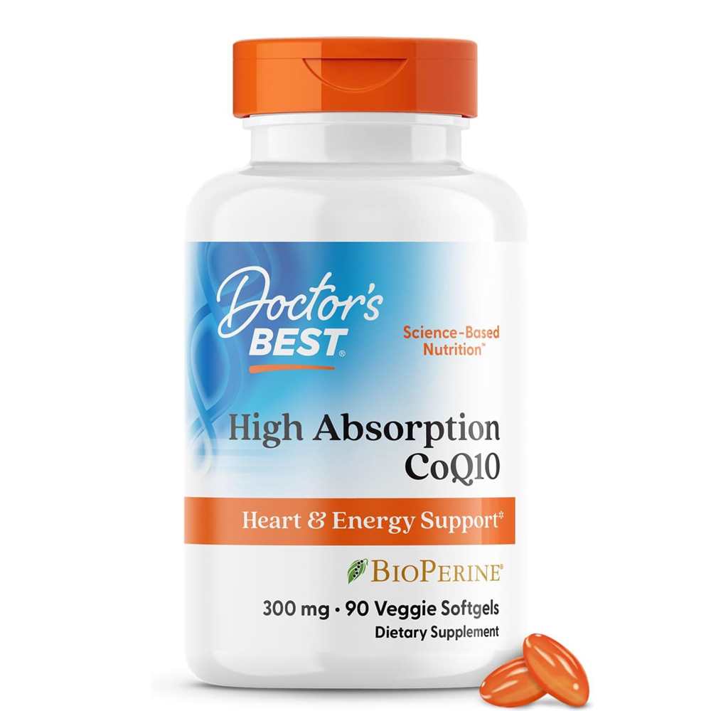 Doctor's Best High Absorption Co Q10 with Bio Perine, 300 Mg, 90 Veggie Softgels