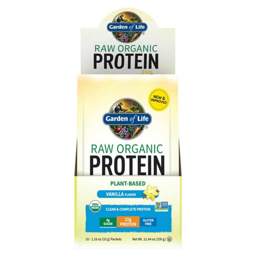 Garden of Life Raw Organic Protein Powder - Vanilla 10 Packets