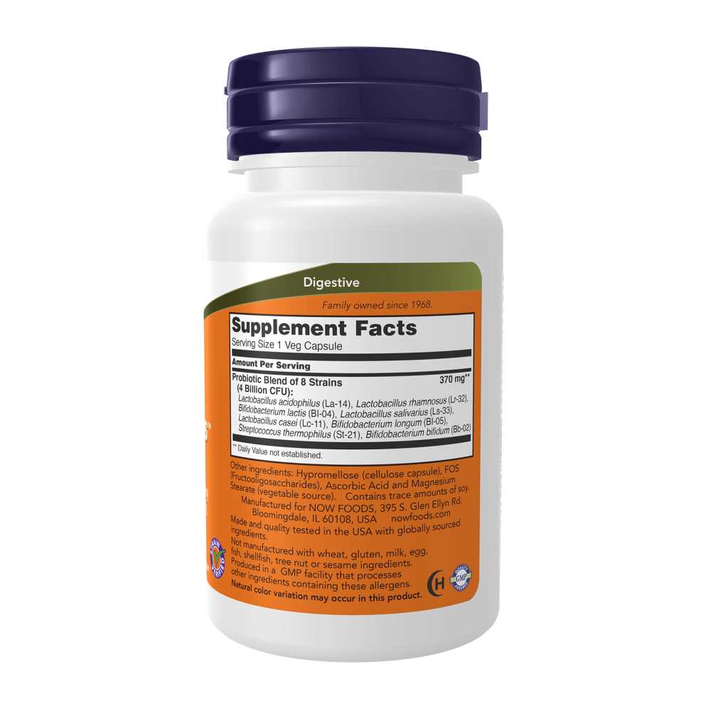 Gr8-Dophilus Probiotic by Now Foods – 8 Strains + Fos – 60 Capsules