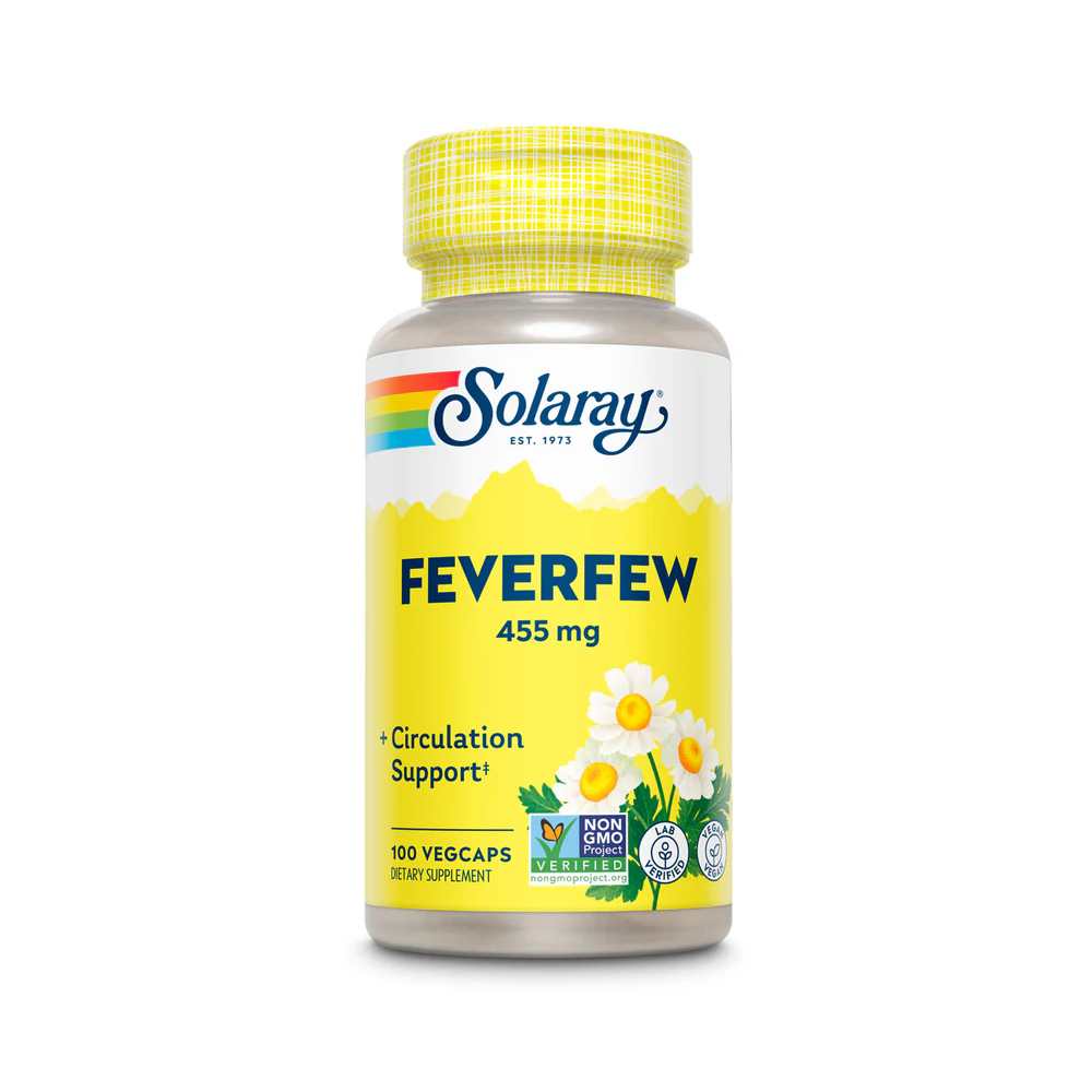 Solaray Feverfew Leaf 455mg 100 Caps