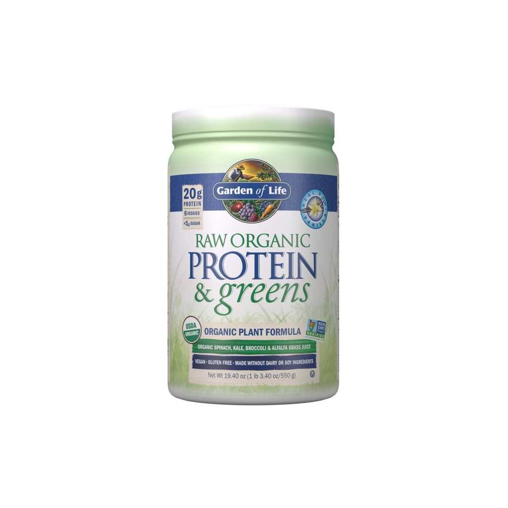 Garden of Life Raw Organic Protein & Greens - Vanilla, 19.4 Oz (550 G)