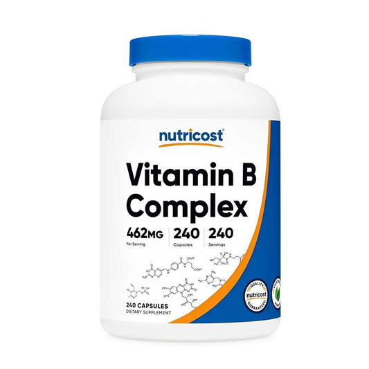 Nutricost Vitamin B Complex 462mg, 240 Capsules, 240 Servings per Bottle.