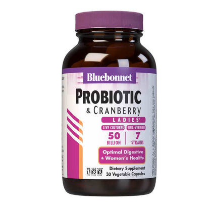 Bluebonnet Nutrition Ladies' Probiotic & Prebiotic 50 Billion & Cranberry 30 Caps