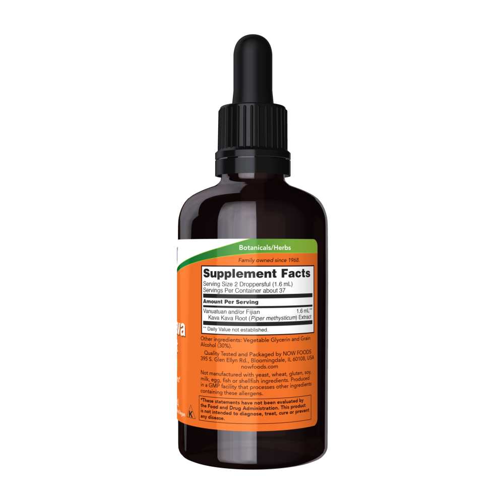 Now Foods Kava Kava – Natural Relaxation Extract with Glycerin | 2 Fl Oz (59 M L)